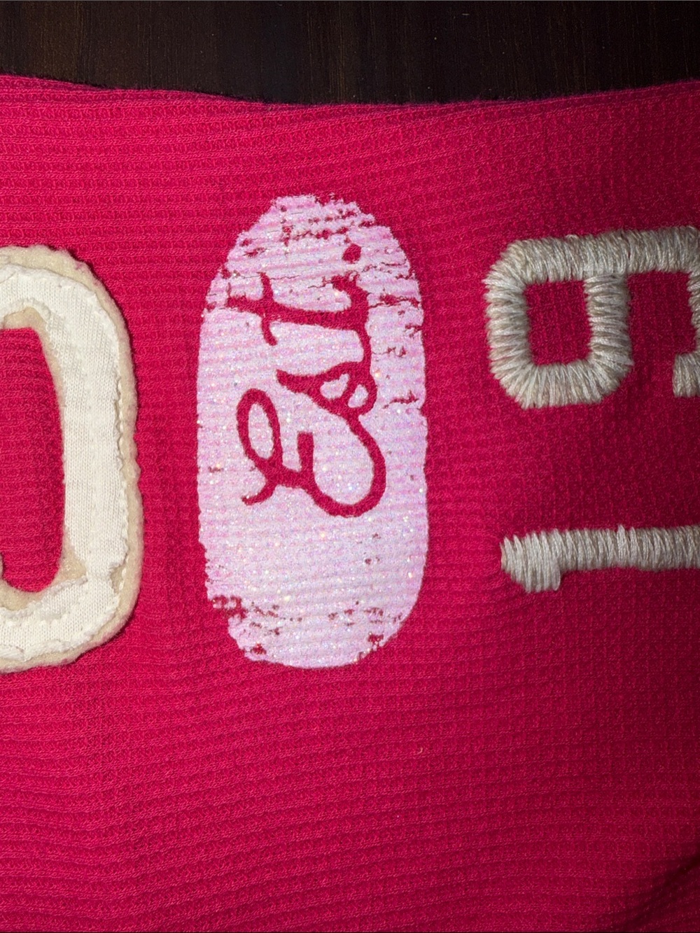 Aeropostale Pink Ribbed Long Sleeve Graphic Top - Picture 3 of 4